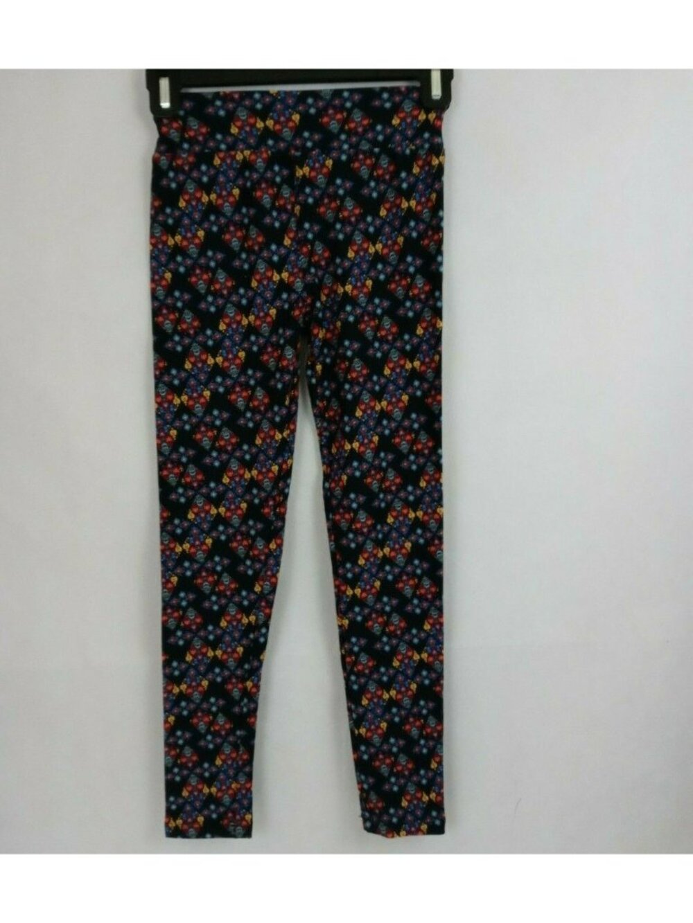 New LuLaRoe Tween Leggings Black With Multi-Color Victorian Design
